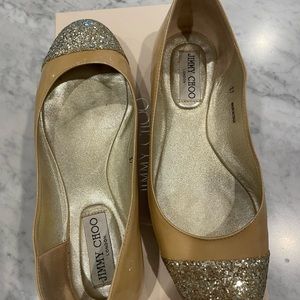 Jimmy Choo glitter flats 37